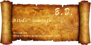 Bibó Dominik névjegykártya
